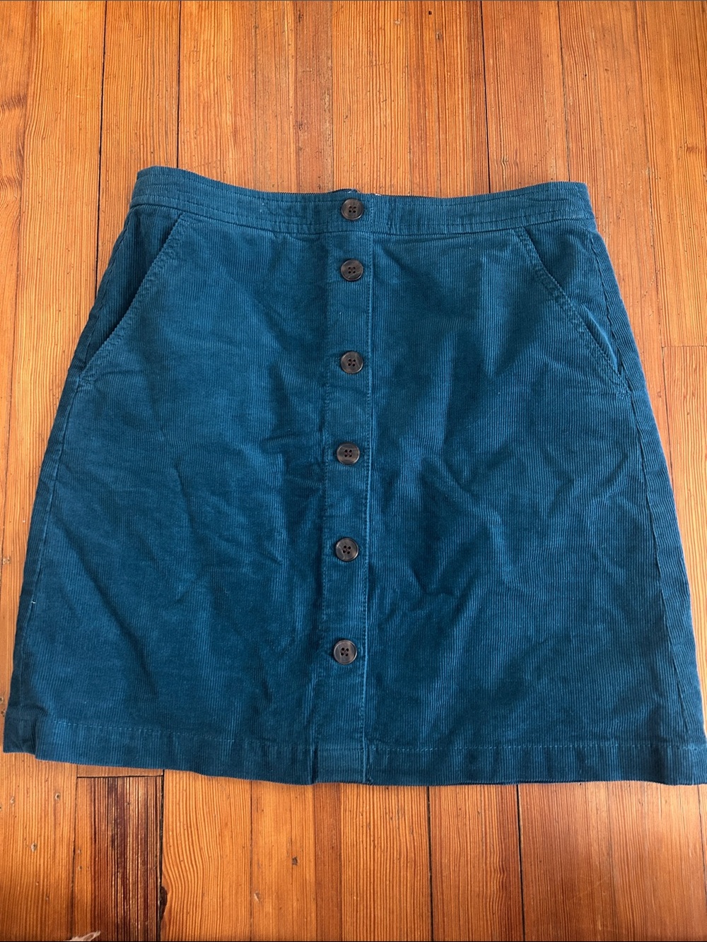 J. Crew Teal Button-Front Mini Skirt